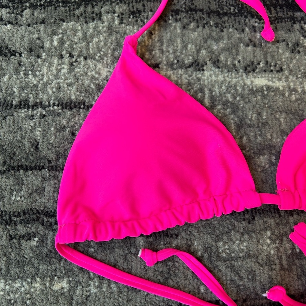 SHEIN Hot Pink Triangle High-Waisted Bikini - Picture 4 of 7